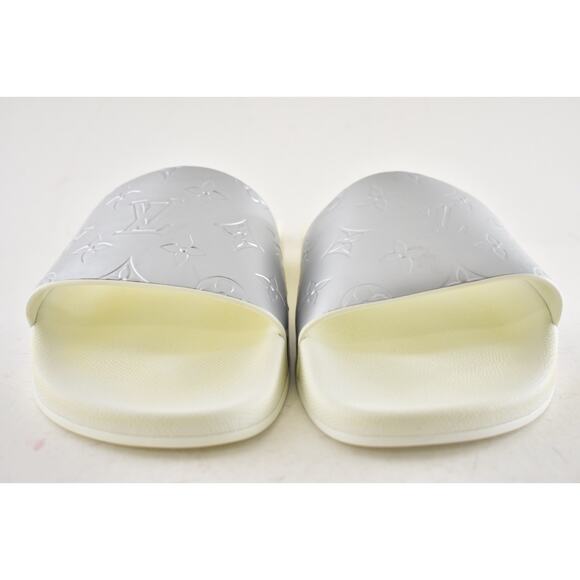 Louis Vuitton Waterfront Mule White Silver Monogram Slide Sandal UK 9 US 10 11 - Picture 9 of 16